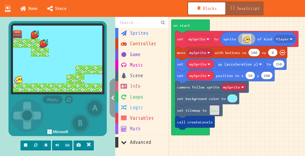 makecode layout